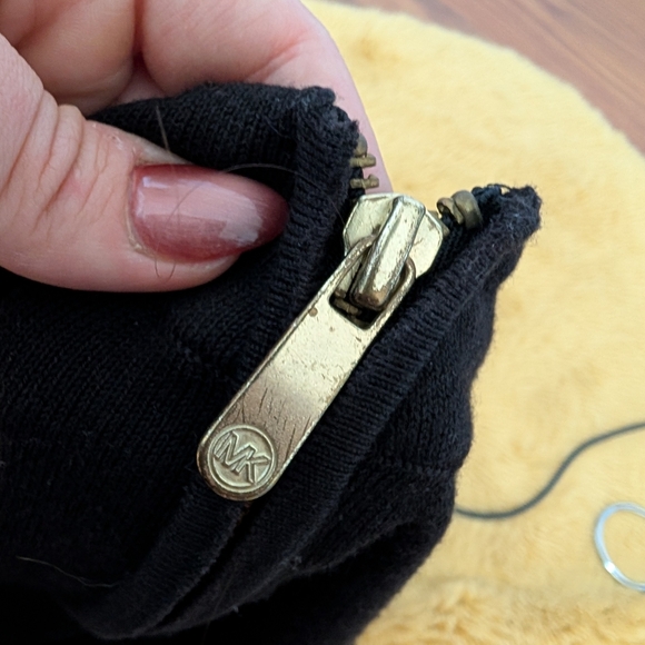 Michael Kors Black Knit Sheath Dress with 3/4 Sleeves Medium - Picture 5 of 10